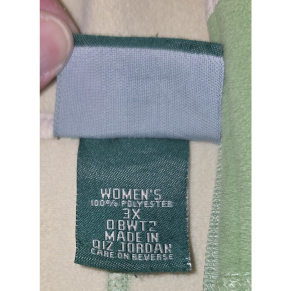 LL Bean Full Zip Polartec Fleece Jacket with Hood Green Women’s 3X Warm Soft - Picture 8 of 9